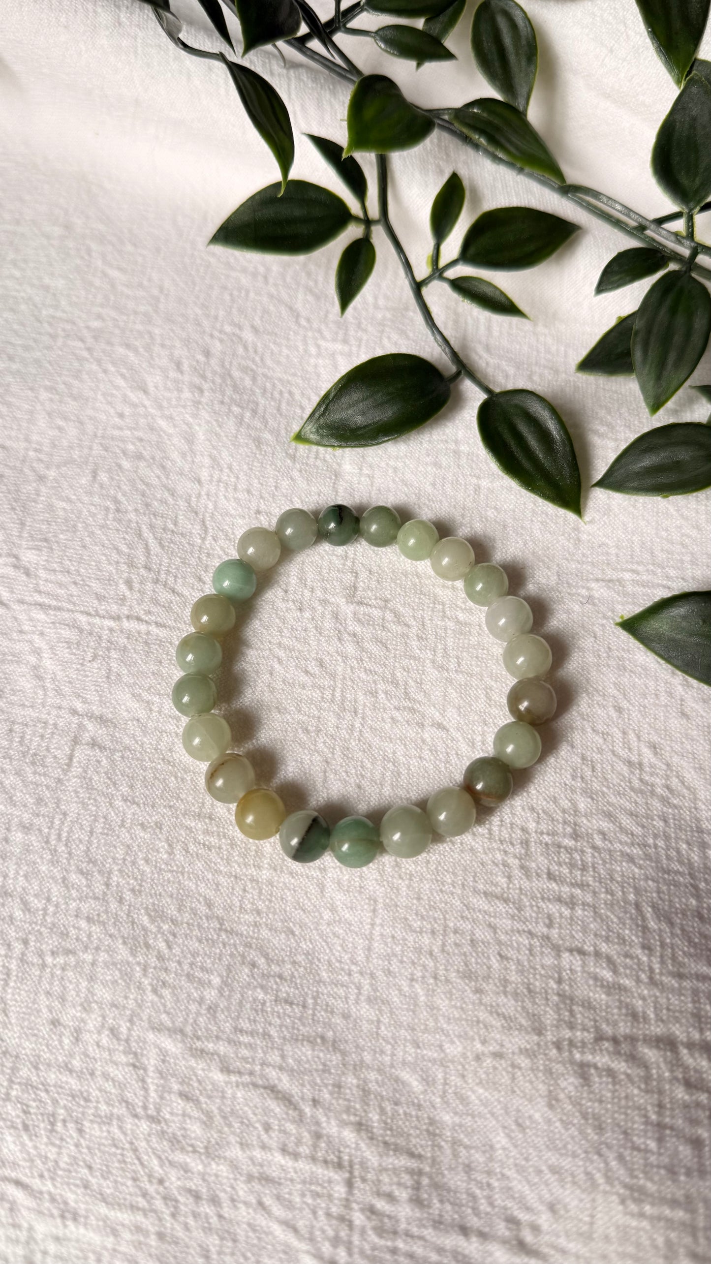 Bracelet perles en jade naturel