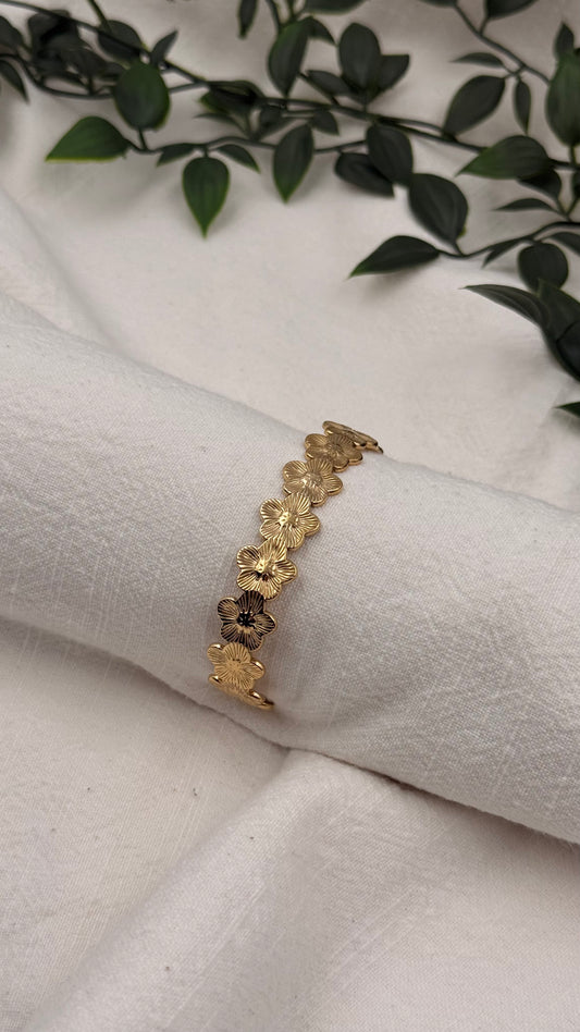 Bracelet à petite fleur doré