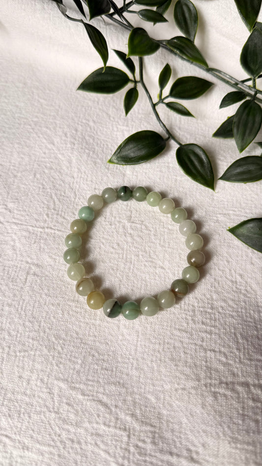 Bracelet perles en jade naturel