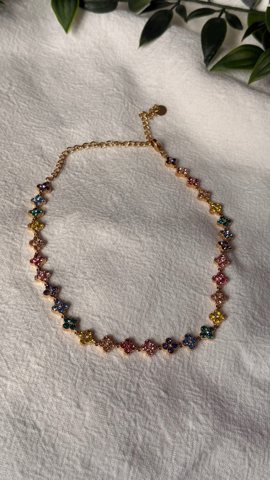 Collier ras-de-cou multicolore