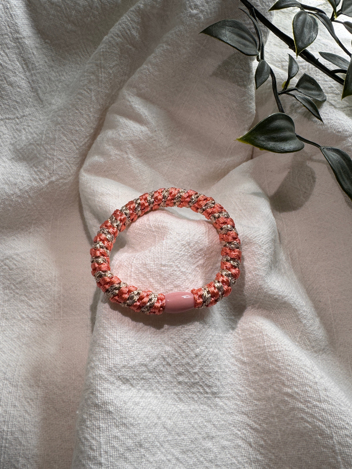 Élastique tressé rose corail Alice